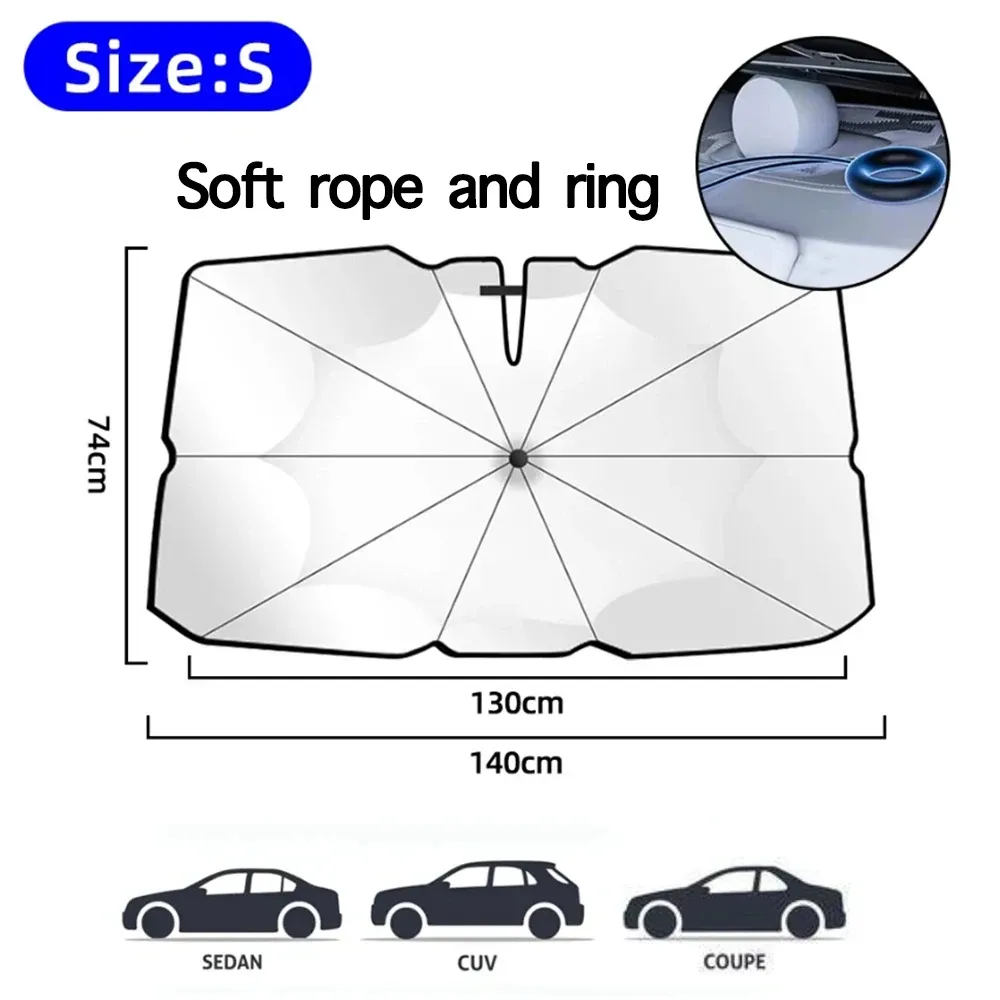 Pare-soleil pliable pour pare-brise de voiture, protection thermique portable, modèle incurvé pour vitres avant 9