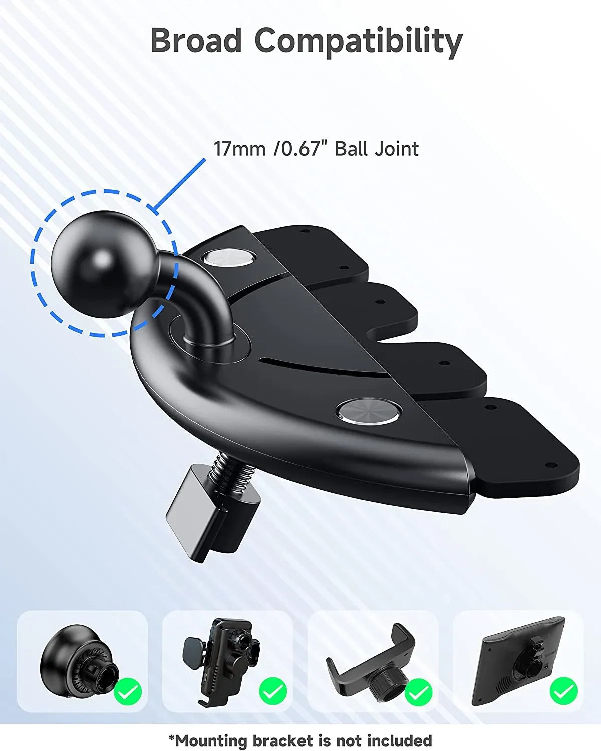 Support de téléphone pour voiture, détail de la fixation