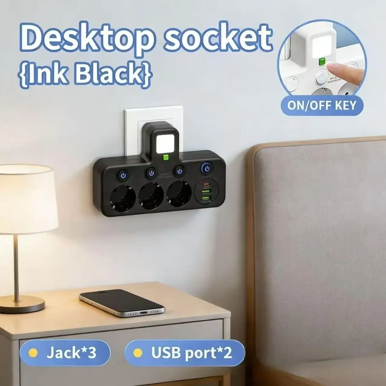 Chargeur mural avec ou sans port USB-C, disponible en deux versions : prise EU et prise standard, pour usage domestique 4