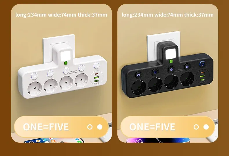 Chargeur mural USB-C, détail de l'interrupteur