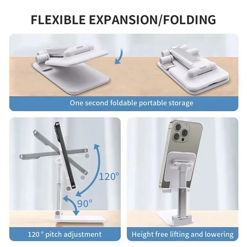 Support de téléphone et tablette de bureau flexible et réglable pour iPhone 17, 16, 15, 14, Samsung, Xiaomi 4