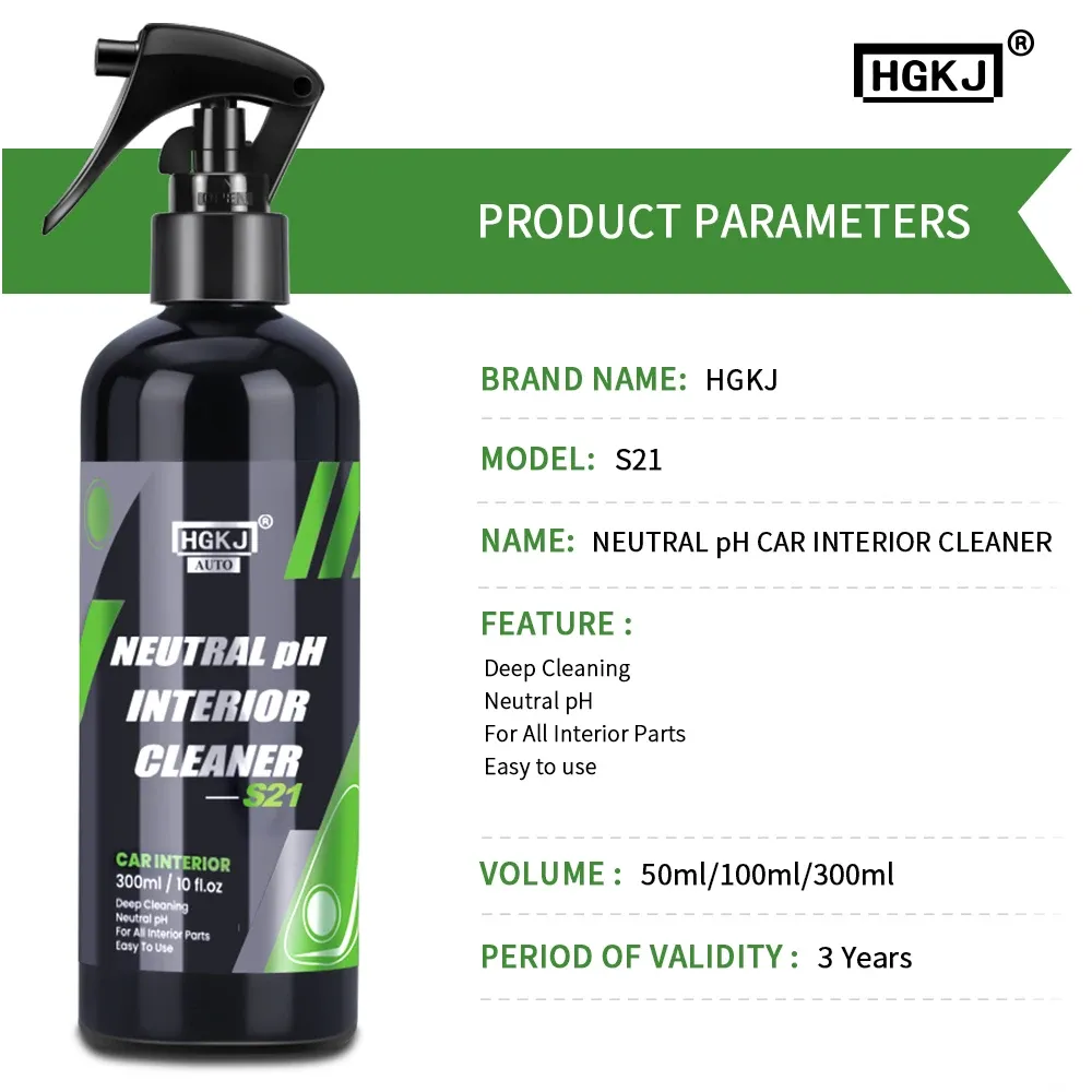 Nettoyant pour intérieur de voiture, nettoyant plafond, cuir, flanelle et tissu, sans eau, polyvalent, spray nettoyant tableau de bord S21 6
