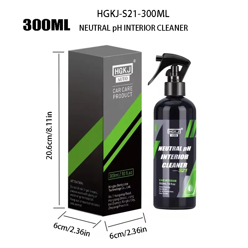 Nettoyant pour intérieur de voiture, nettoyant plafond, cuir, flanelle et tissu, sans eau, polyvalent, spray nettoyant tableau de bord S21 10