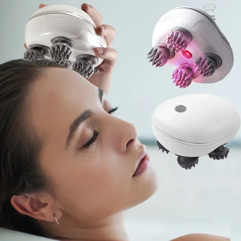 Masseur électrique de cuir chevelu à lumière rouge anti-stress pour le corps, soulage les tensions musculaires et la fatigue 2