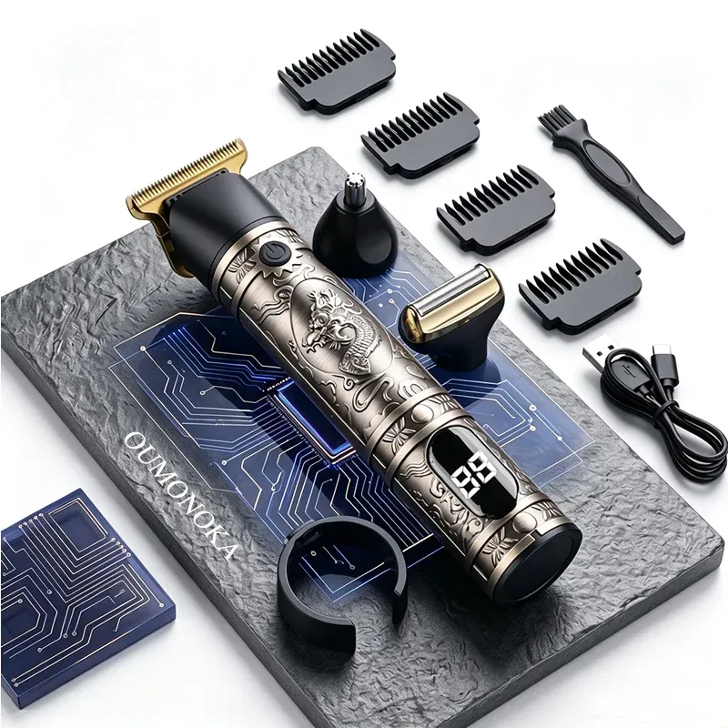 Tondeuse à cheveux électrique sans fil vintage, portable et rechargeable par USB, tondeuse professionnelle pour barbiers. 7