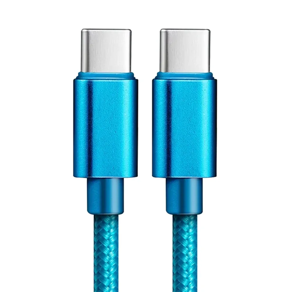 Câble USB-C tressé en nylon 60W pour iPhone 15, 16, 17 Pro Max, longueurs 1m, 2m et 3m, câble de charge rapide USB-C vers USB-C pour Samsung, Xiaomi et Huawei 10
