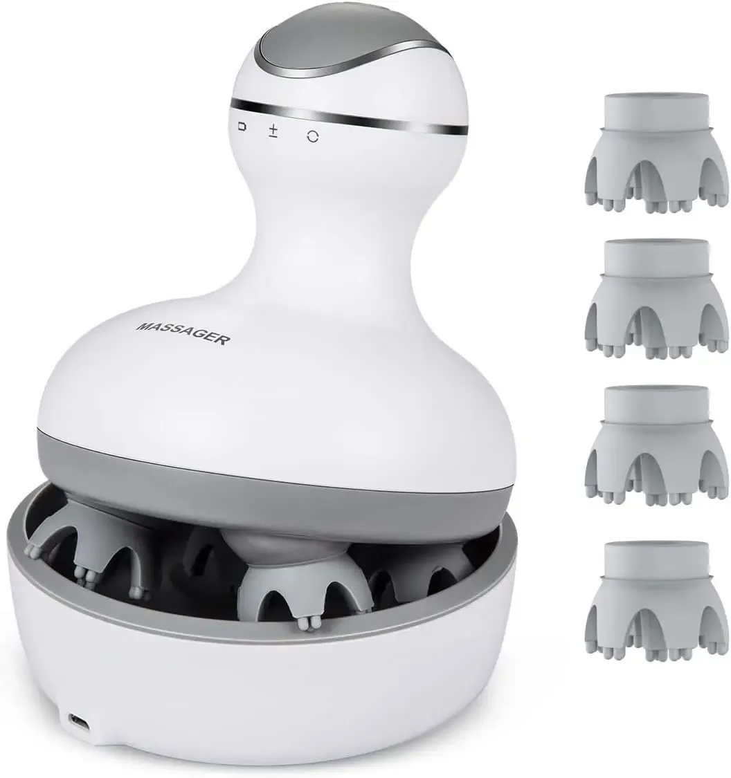 Masseur électrique sans fil pour cuir chevelu – Stimulation de la croissance capillaire, nettoyage en profondeur et relaxation - Image 1