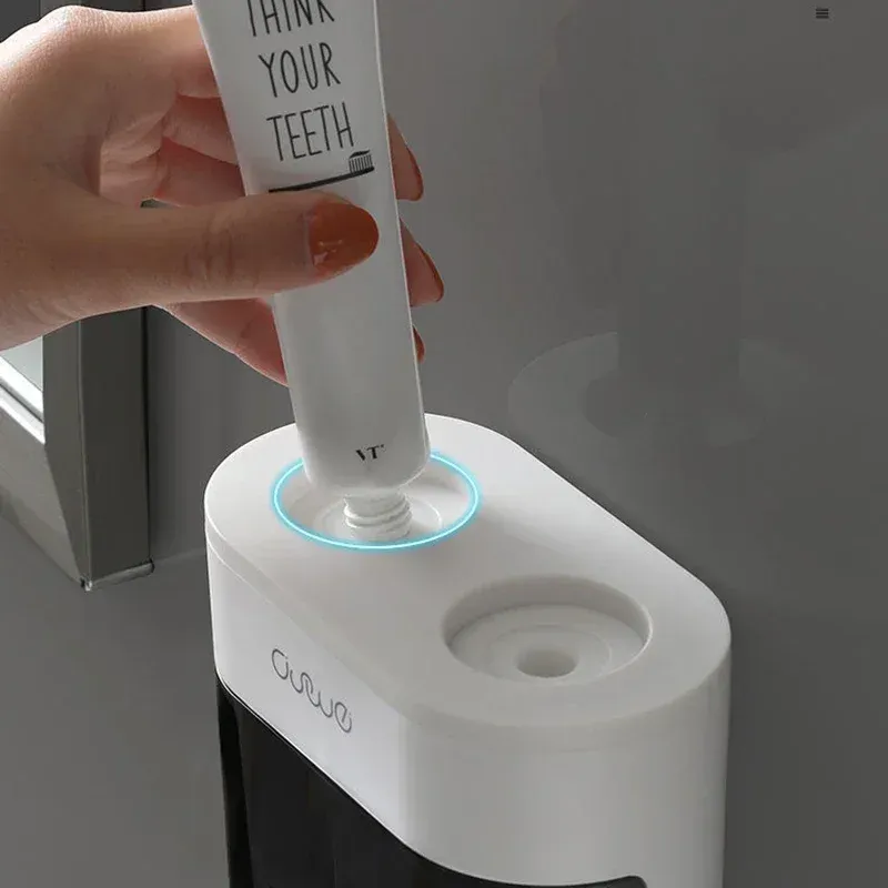 Distributeur automatique de dentifrice mural avec porte-brosses à dents magnétique 5