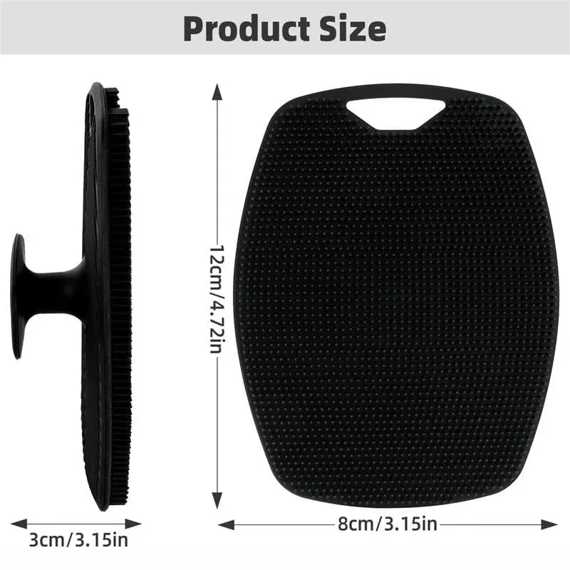 Brosse de douche exfoliante en silicone pour le corps et le visage, avec poignée, utilisable à sec ou humide, mixte 3