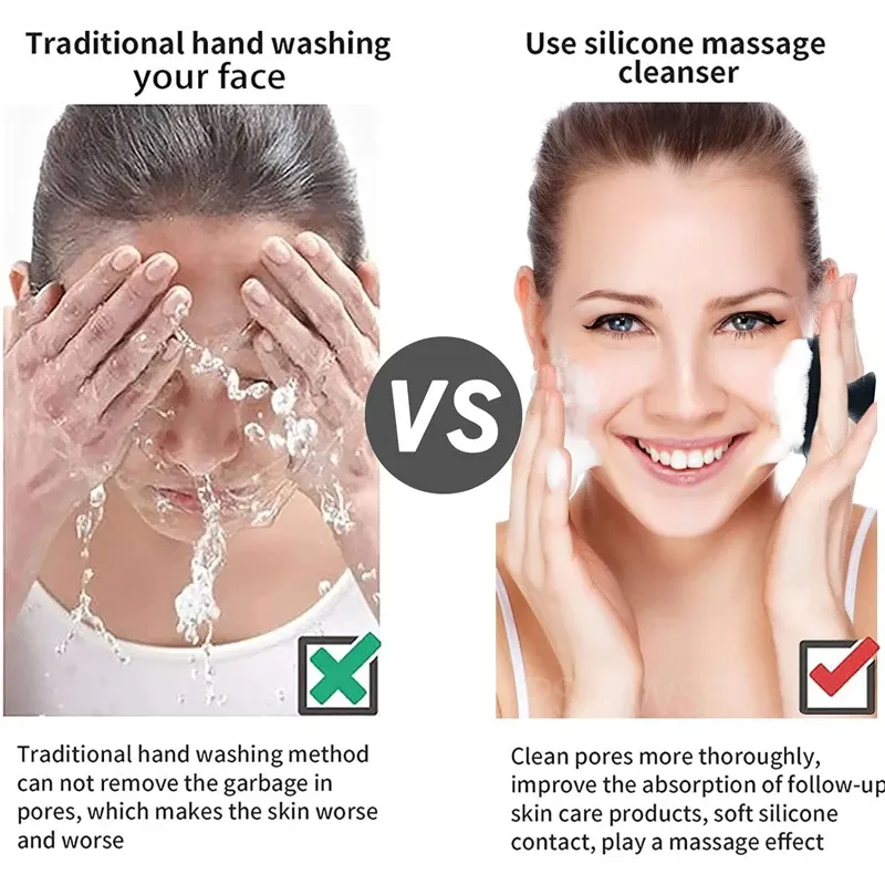 Brosse de douche exfoliante en silicone, détail du trou de suspension