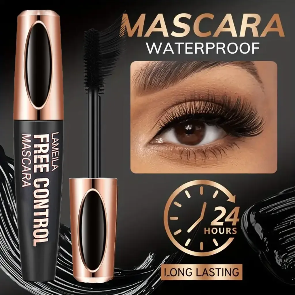Mascara Fibres de Soie 8D Imperméable, Volume et Allongement, Noir, 1 Pièce 2