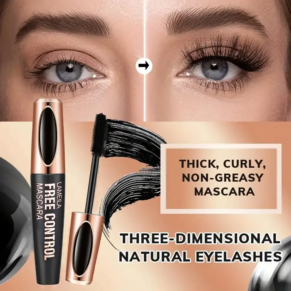 Mascara Fibres de Soie 8D Imperméable, Volume et Allongement, Noir, 1 Pièce 4