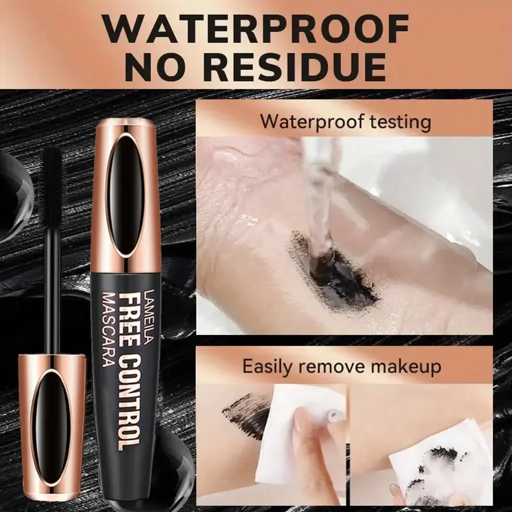 Mascara Fibres de Soie 8D Imperméable, Volume et Allongement, Noir, 1 Pièce 6