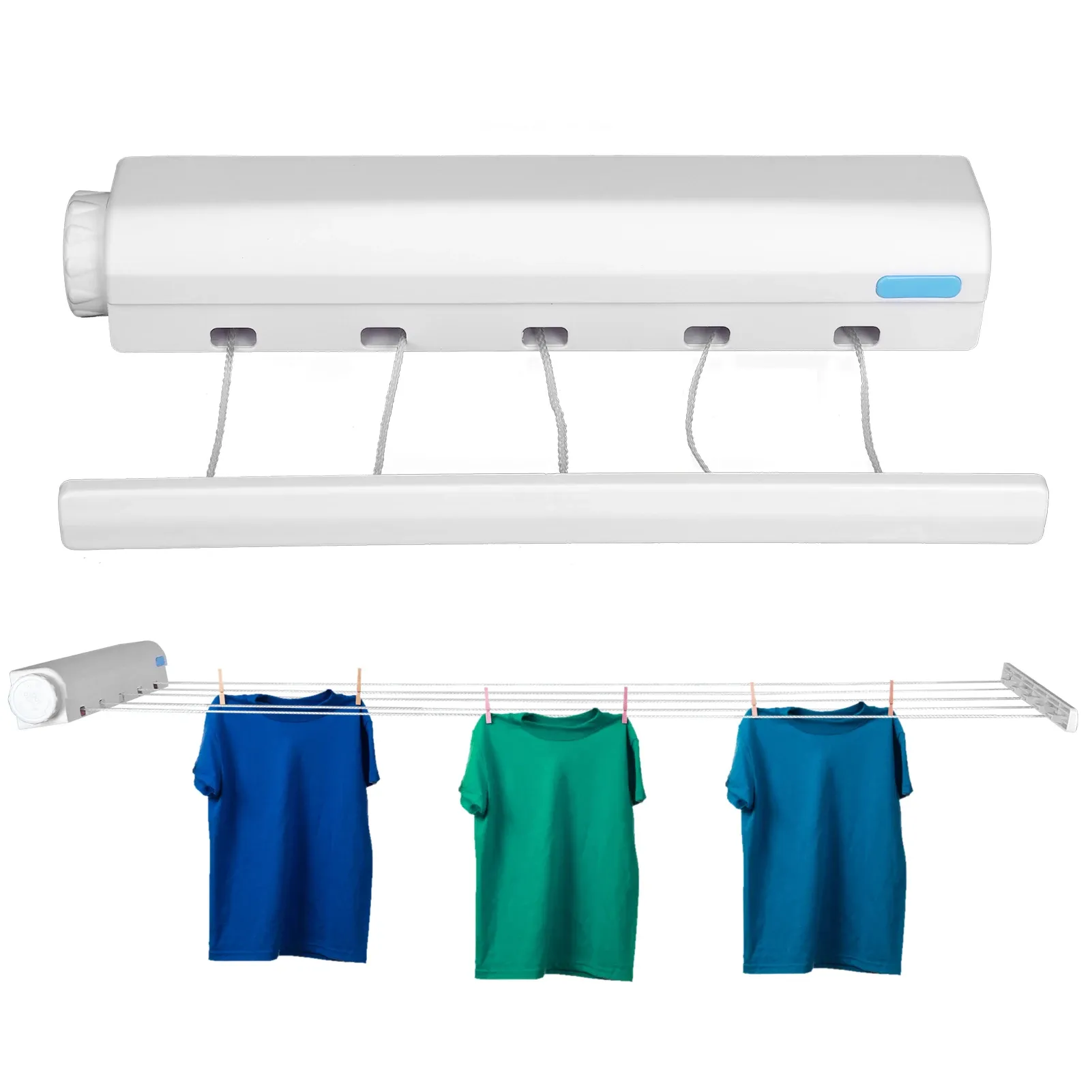Corde à linge télescopique rétractable, corde de séchage flexible pour vêtements, usage intérieur et extérieur