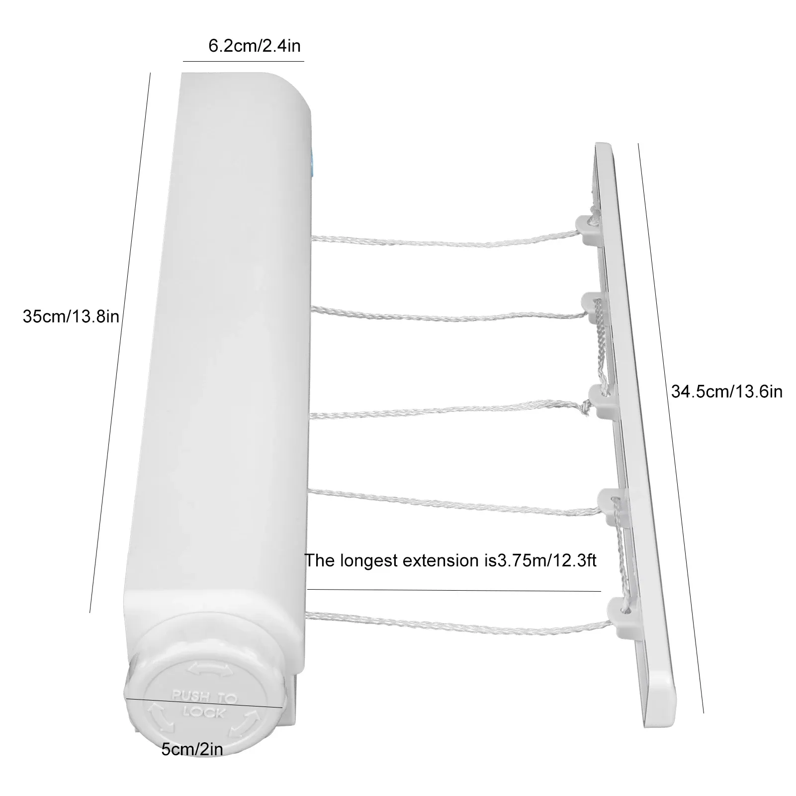 Corde à linge télescopique rétractable, corde de séchage flexible pour vêtements, usage intérieur et extérieur 4