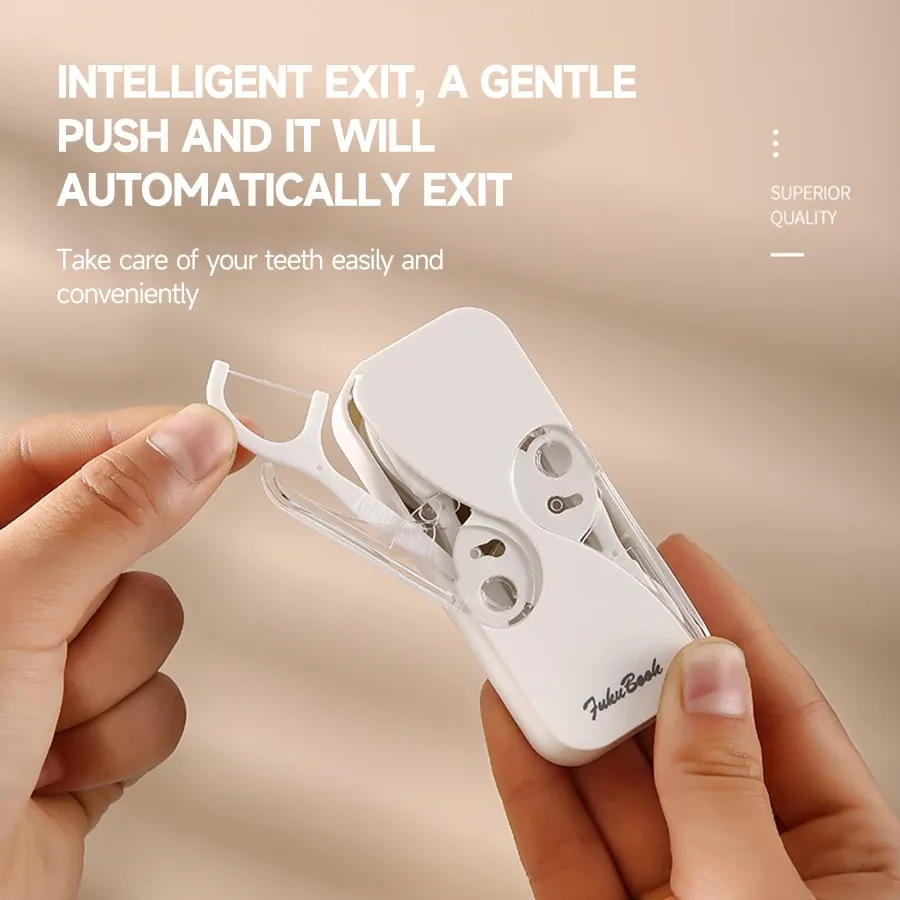 Étui portable pour fil dentaire au design épuré