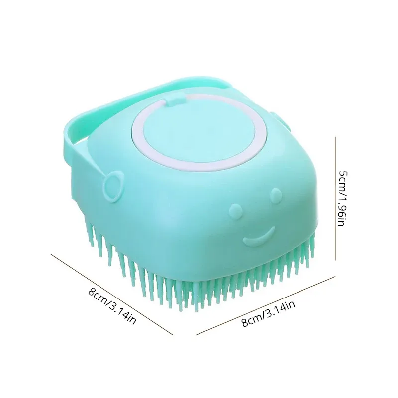 Brosse de bain en silicone souple pour chien et chat, avec peigne et masseur 6
