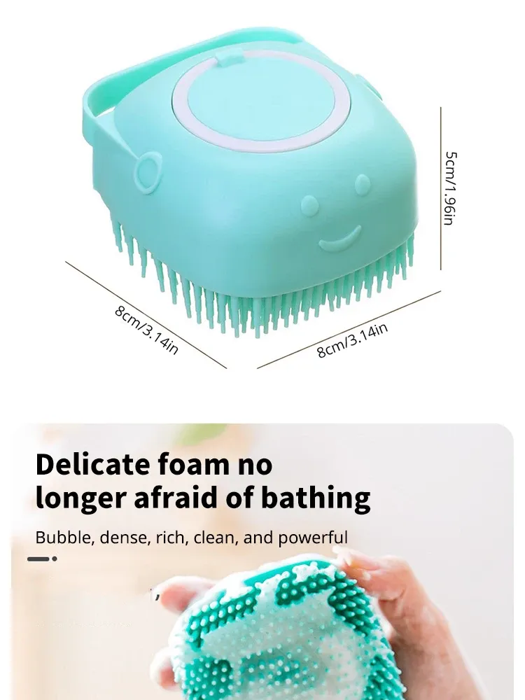 Détail de la brosse de bain pour animaux de compagnie