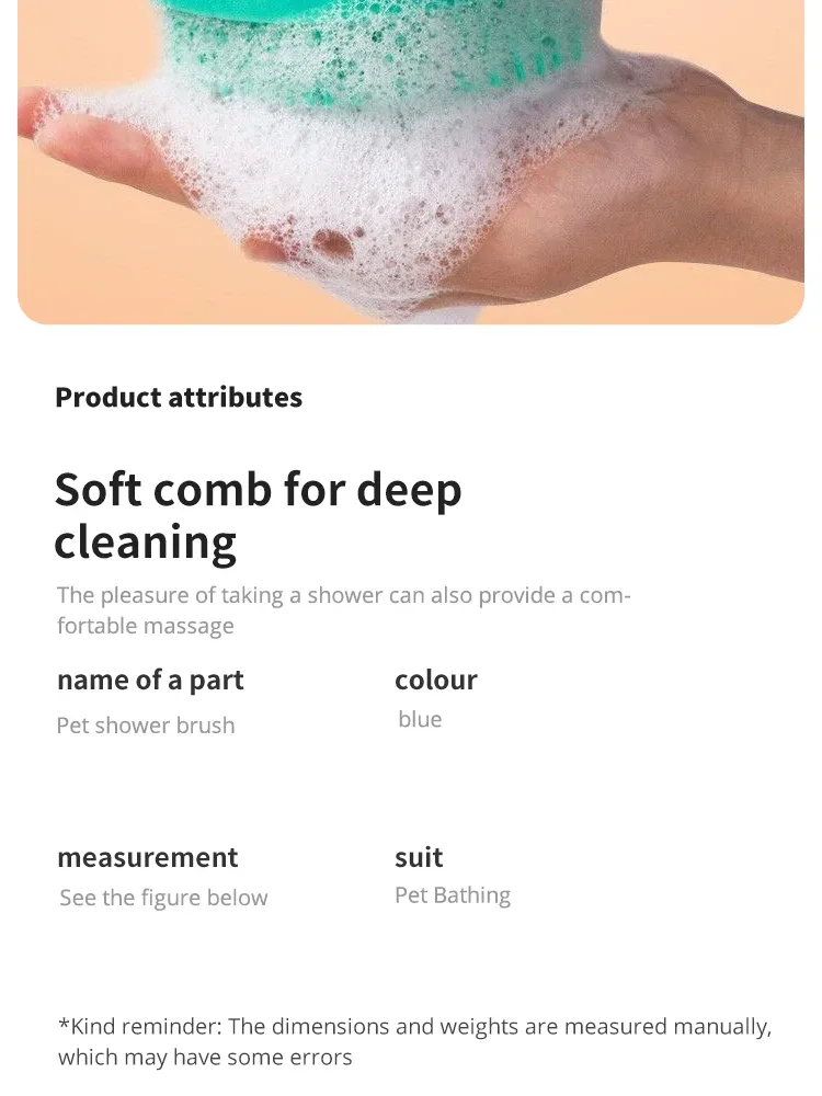 Brosse de bain en silicone utilisée sur un animal de compagnie
