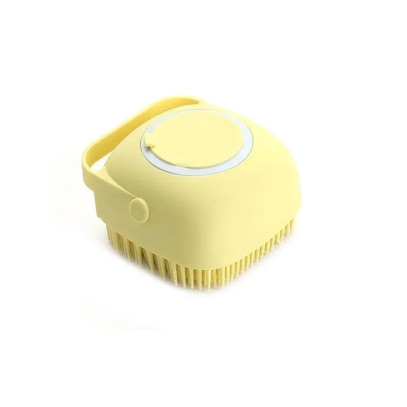 Brosse de bain en silicone souple pour chien et chat, avec peigne et masseur 8