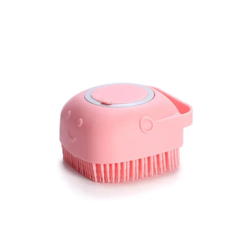 Brosse de bain en silicone souple pour chien et chat, avec peigne et masseur 7