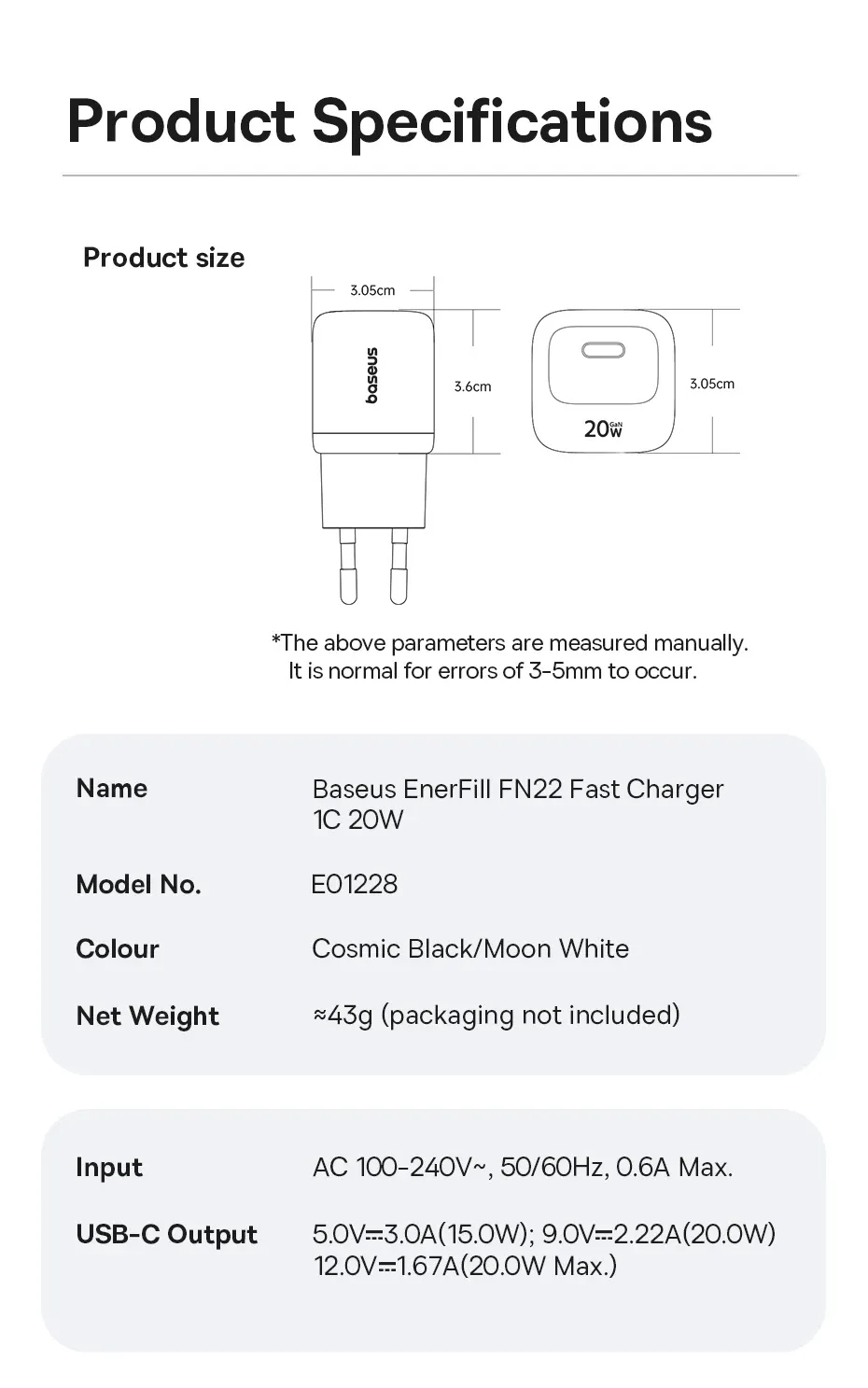 Chargeur Baseus USB-C, élégance au quotidien