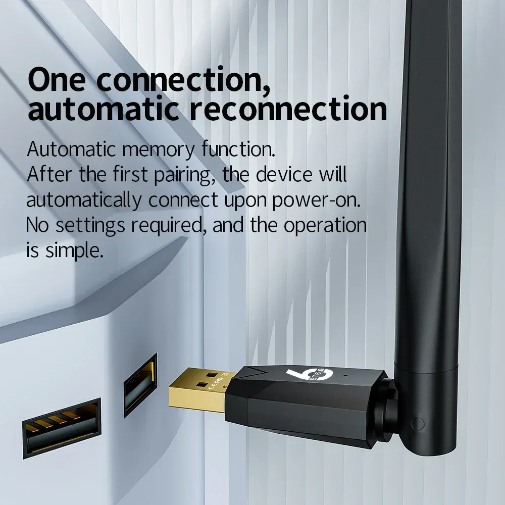 Adaptateur Bluetooth 6.0 USB, Récepteur et Transmetteur Audio, Portée 200 m, Pilote Gratuit pour Windows 11/10/8.1 3