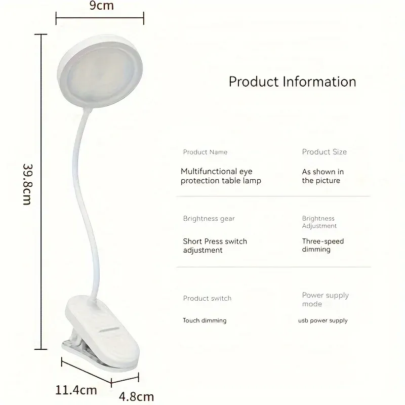 Lampe de table LED sous différents angles
