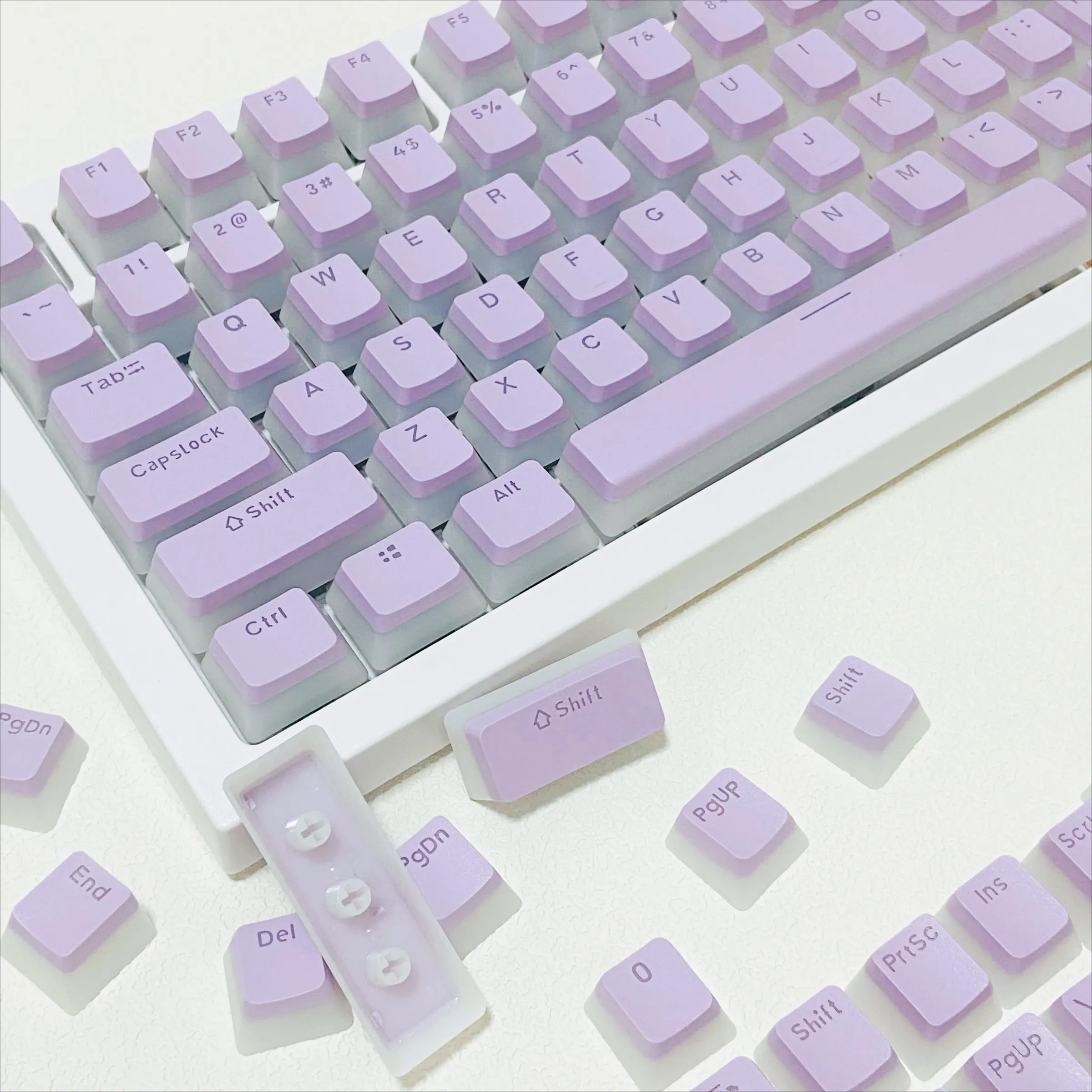 Keycaps Pudding transparents PBT OEM pour clavier de jeu, clavier mécanique personnalisé 68 75 80 95 108 6