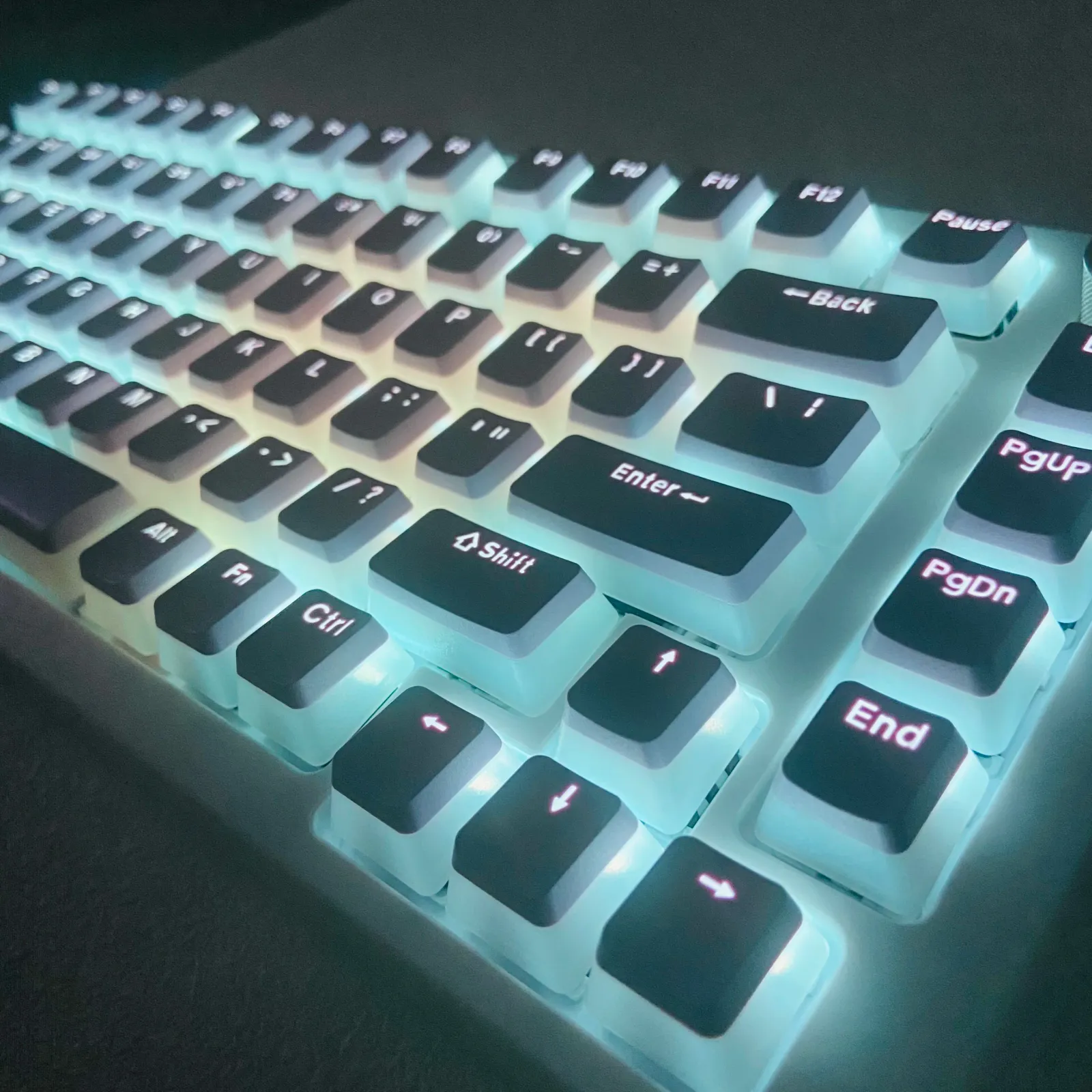 Keycaps Pudding transparents, finition translucide