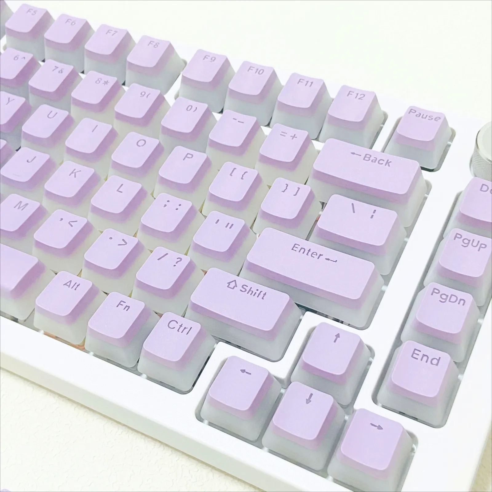Keycaps Pudding transparents, esthétique lumineuse
