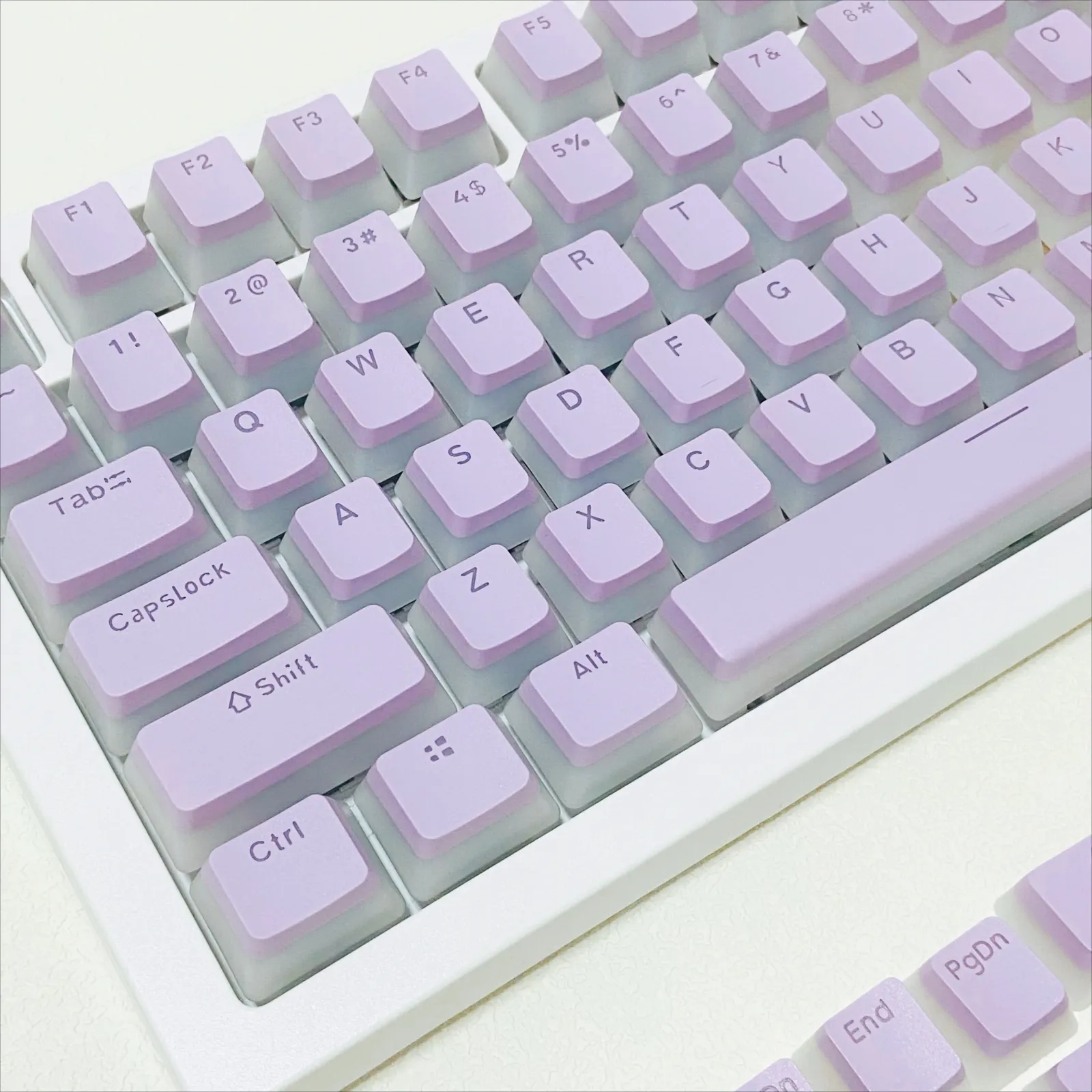 Keycaps Pudding transparents, mise en situation