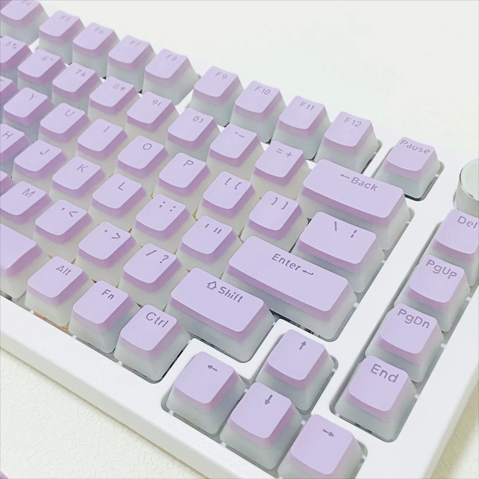 Keycaps Pudding transparents, rendu translucide