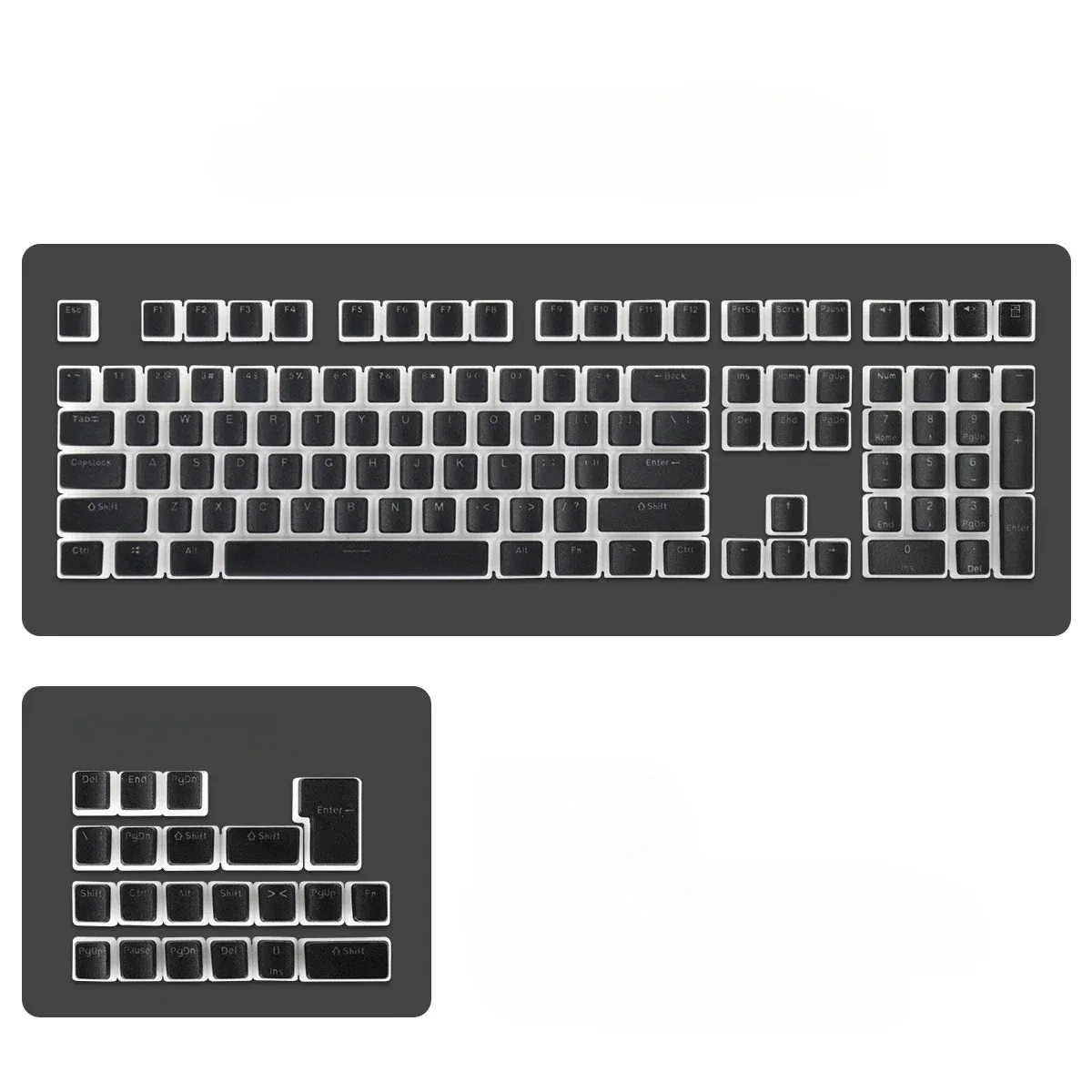 Keycaps Pudding transparents PBT OEM pour clavier de jeu, clavier mécanique personnalisé 68 75 80 95 108 7
