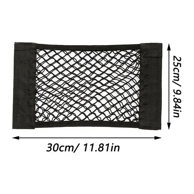 Filet de rangement élastique pour siège arrière de voiture 40 x 25 cm, avec pochette adhésive en maille 9