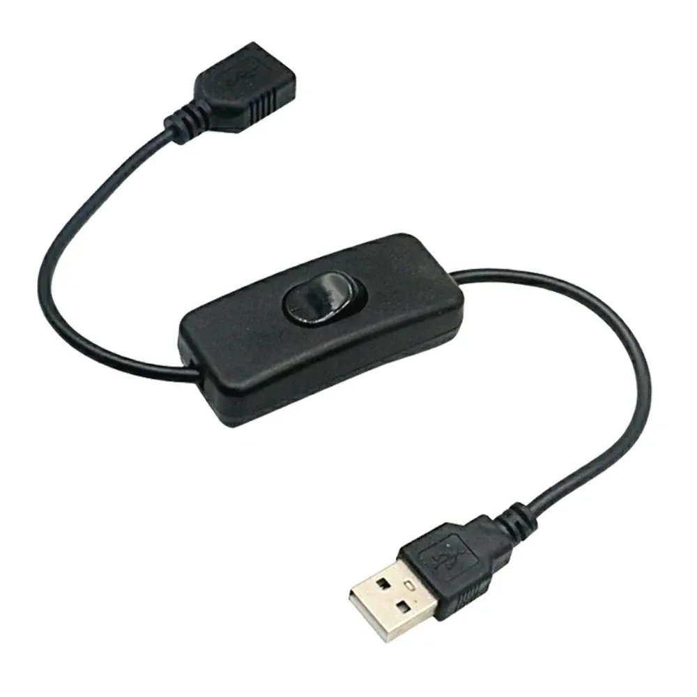 Câble USB avec interrupteur marche/arrêt, lot de 2, rallonge de câble à bascule pour lampe USB, câble d'alimentation pour ventilateur USB, adaptateur durable, câble USB LED 5