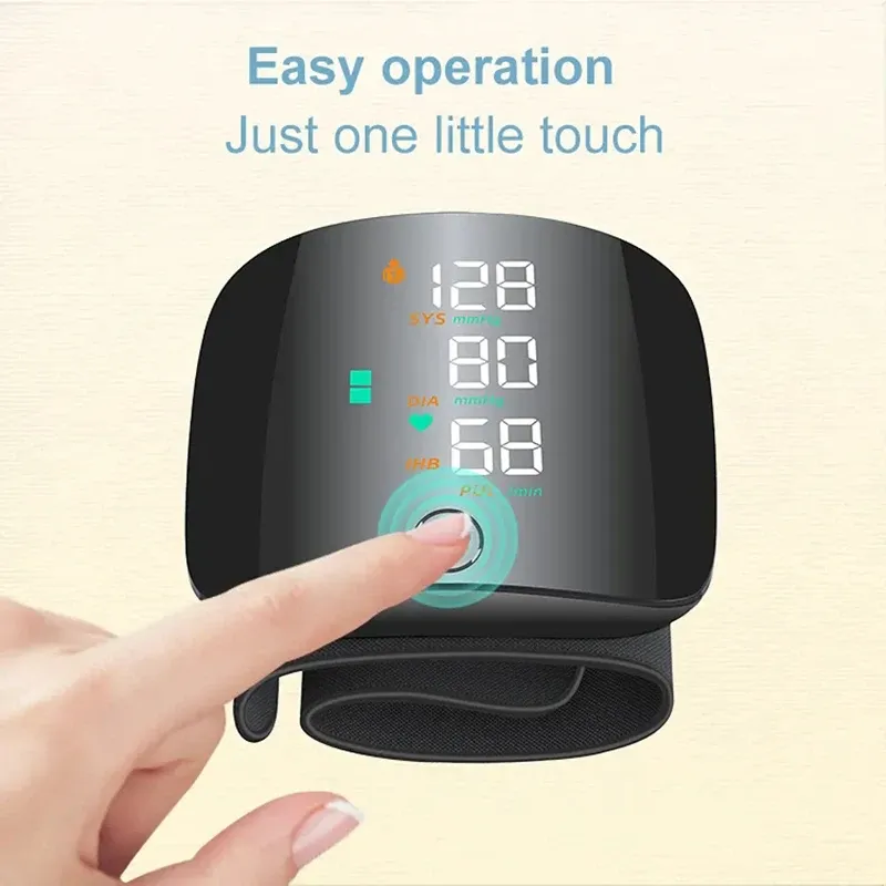 Tensiomètre de poignet numérique rechargeable, moniteur de pression artérielle et de fréquence cardiaque 3