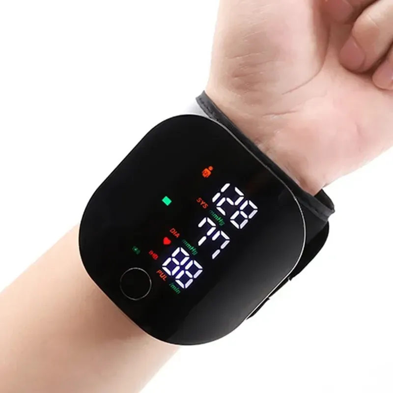 Tensiomètre de poignet numérique rechargeable, moniteur de pression artérielle et de fréquence cardiaque 2