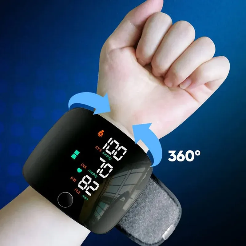 Tensiomètre de poignet numérique rechargeable, moniteur de pression artérielle et de fréquence cardiaque 4