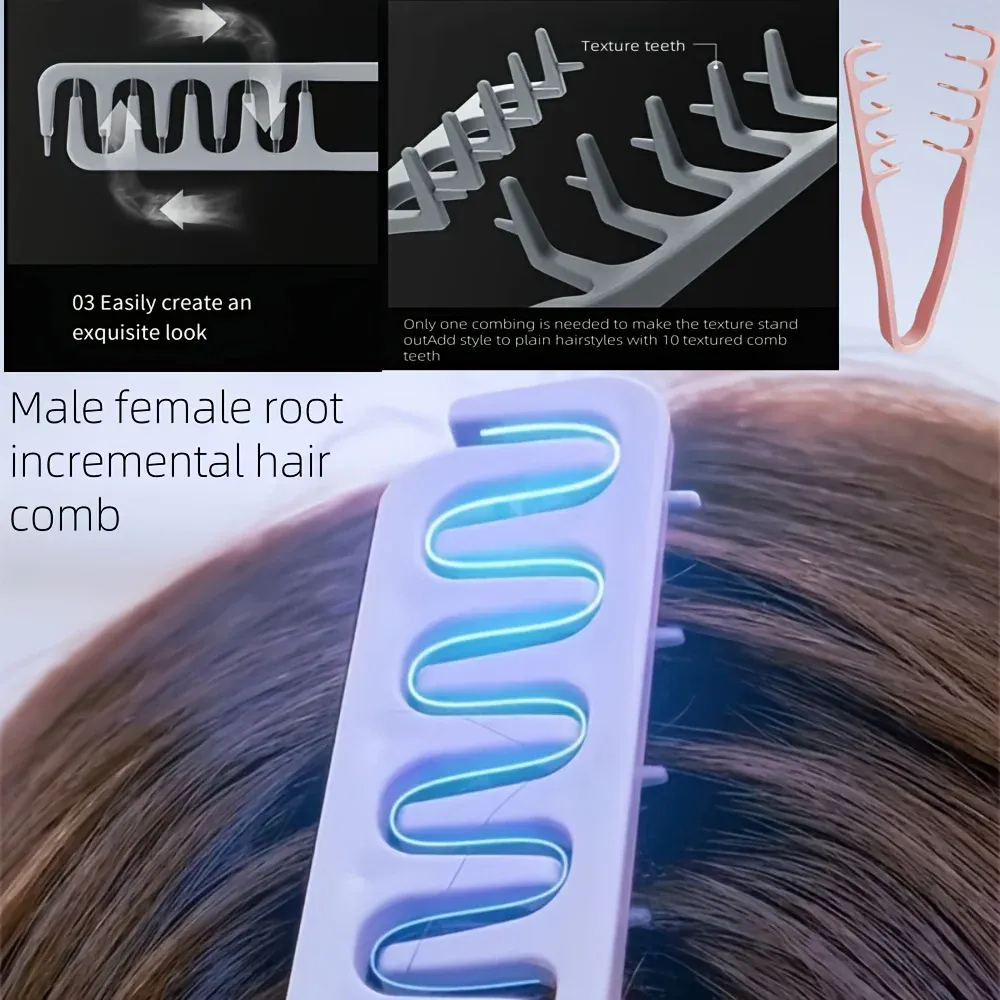 Peigne volumateur texturé en ABS pour cheveux normaux, effet volume et couverture naturelle des racines 4
