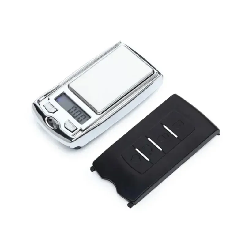 Balance de poche numérique en forme de clé de voiture, précision 0,01 g, capacité 100 g / 200 g, écran LCD 6