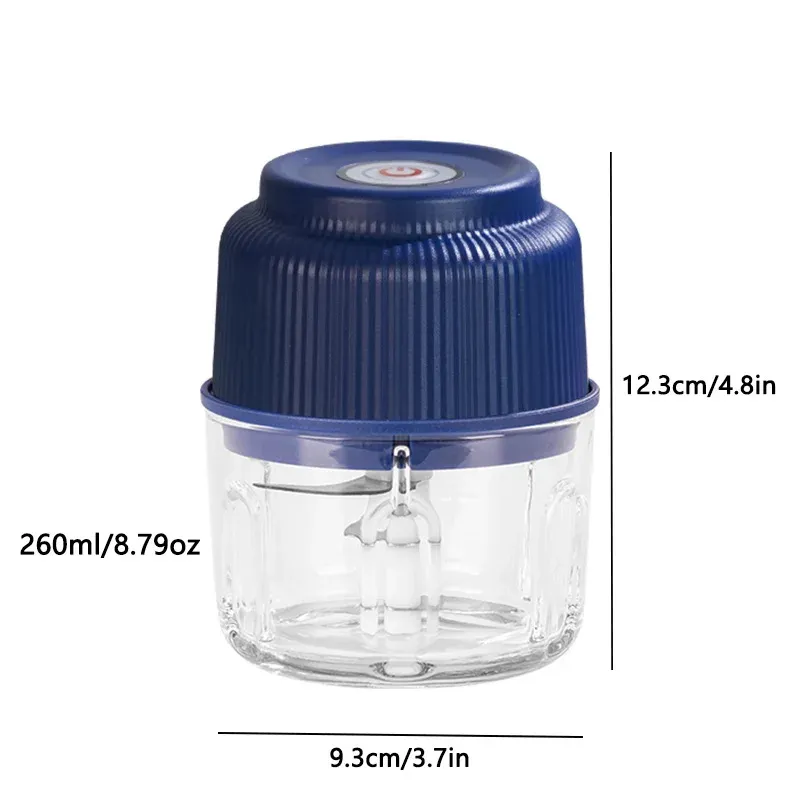 Hachoir à ail électrique mini 250 g rechargeable par USB, robuste et durable, idéal pour broyer l'ail et le gingembre 2