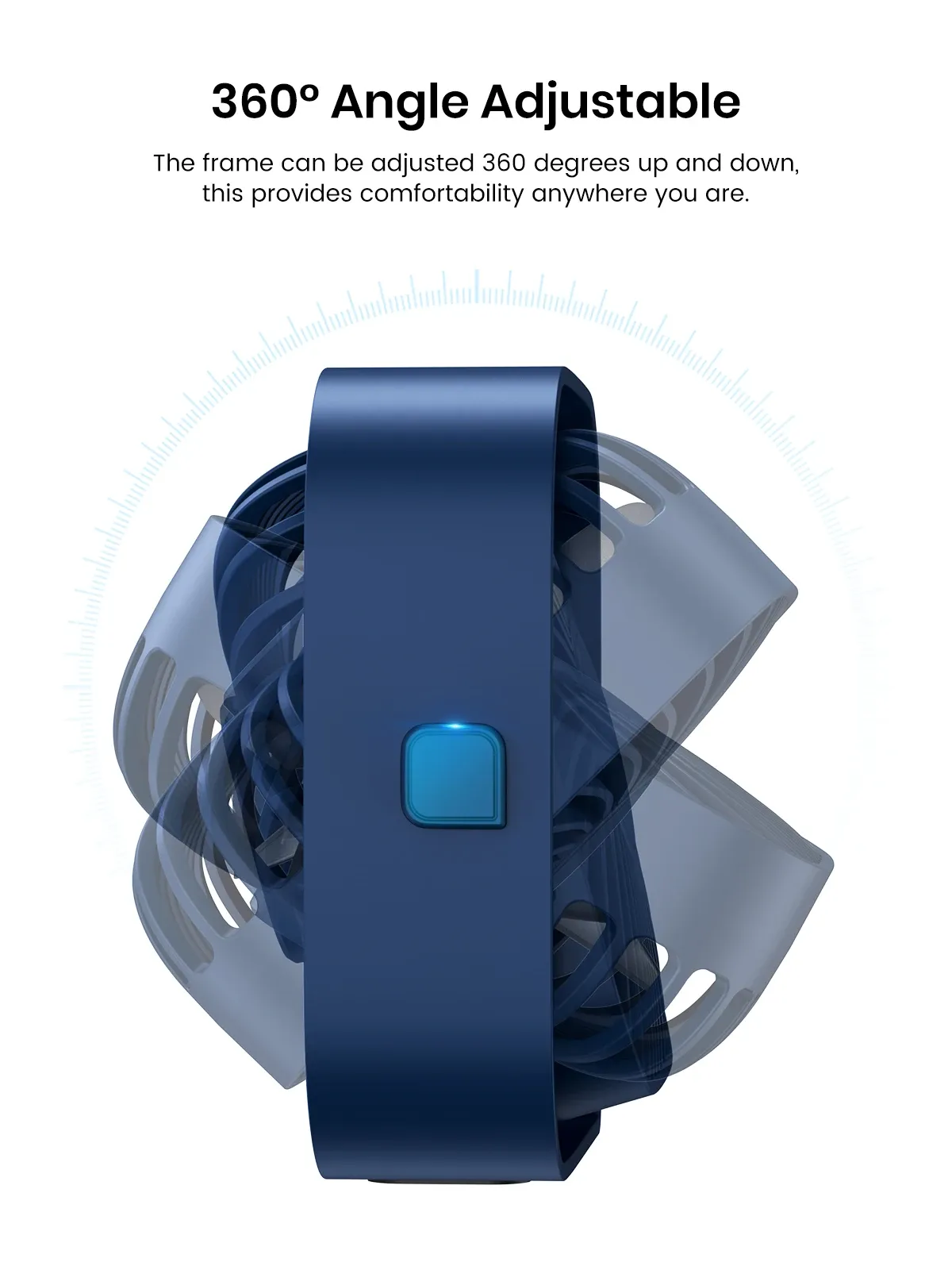 TOPK Mini ventilateur portable USB, ventilateur de bureau à poser, flux d'air puissant et fonctionnement silencieux, 3 vitesses, rotation à 360°, ventilateur sur pied pour chambre et maison 5