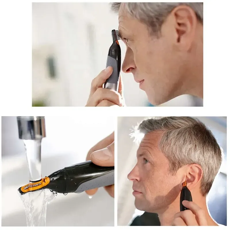 Kemei – Tondeuse électrique rechargeable 3 en 1 pour hommes, tondeuse à barbe, tondeuse à sourcils et épilateur visage 4