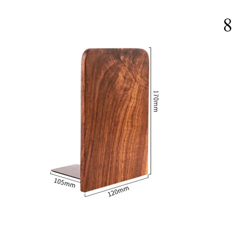 Serre-livres en bois naturel pour bureau et maison 9