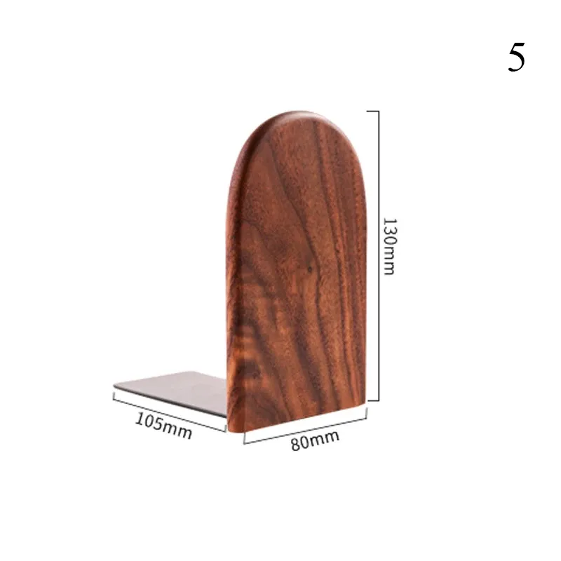 Serre-livres en bois naturel pour bureau et maison 8
