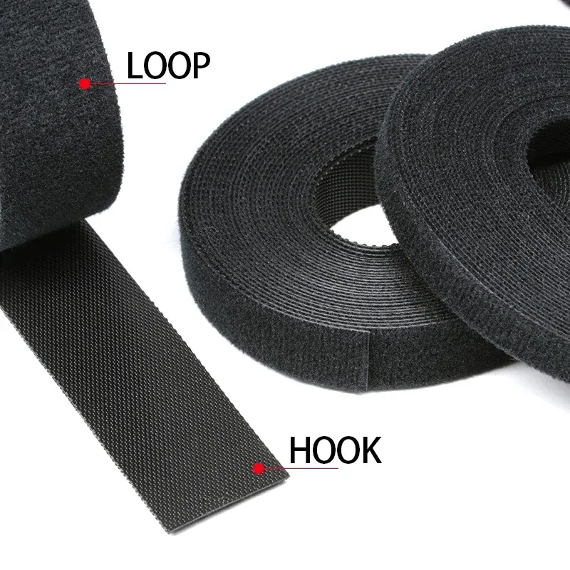 Rouleau d'attaches de câble réutilisables, 5 m, boucles de fixation auto-adhésives, clips de support de câble, organisateur de sangles en nylon pour bricolage 2