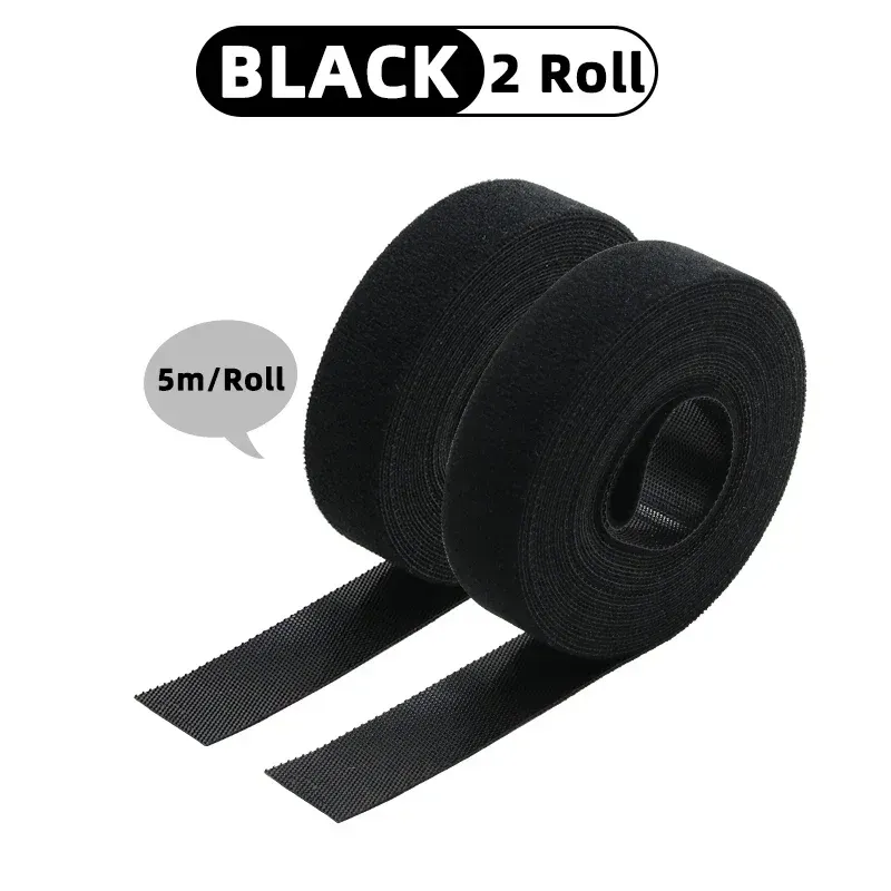 Rouleau d'attaches de câble réutilisables, 5 m, boucles de fixation auto-adhésives, clips de support de câble, organisateur de sangles en nylon pour bricolage 21