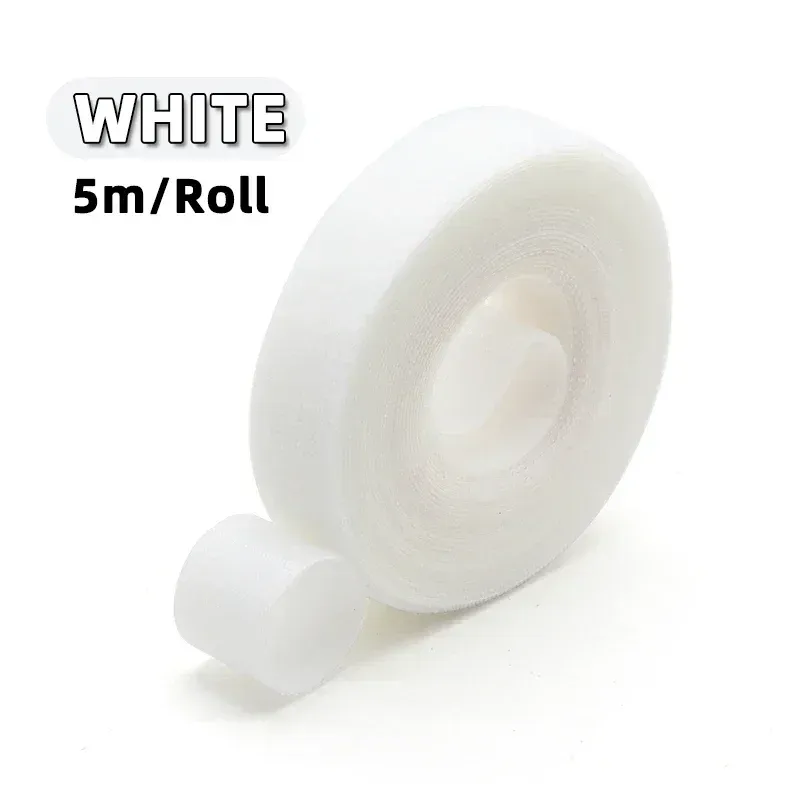 Rouleau d'attaches de câble réutilisables, 5 m, boucles de fixation auto-adhésives, clips de support de câble, organisateur de sangles en nylon pour bricolage 17