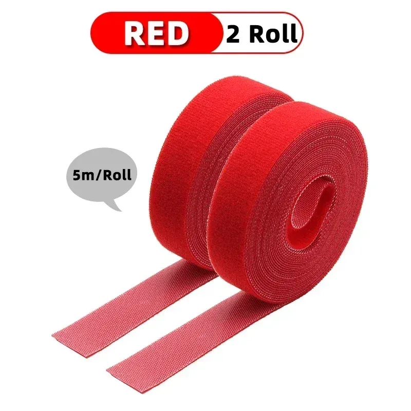 Rouleau d'attaches de câble réutilisables, 5 m, boucles de fixation auto-adhésives, clips de support de câble, organisateur de sangles en nylon pour bricolage 13
